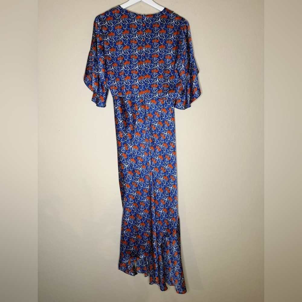 ALEXIS Alleria Printed Blue Floral Ruffle Midi Dress Women’s Large - Picture 12 of 12